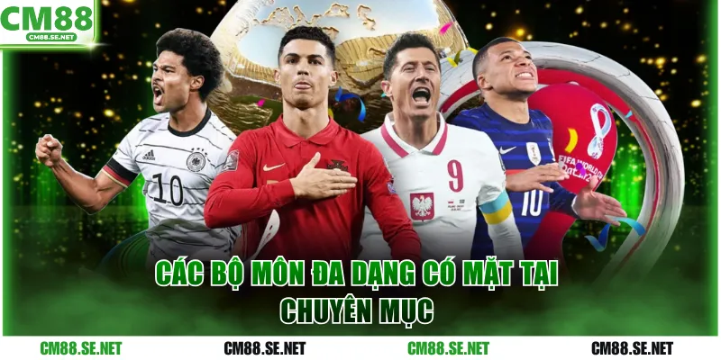 Các bộ môn đa dạng có mặt tại chuyên mục