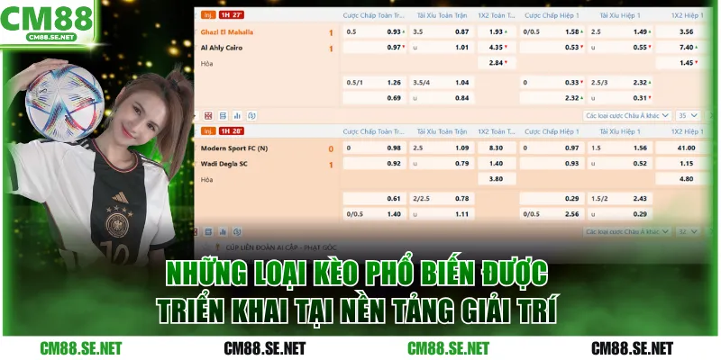Những loại kèo phổ biến được triển khai tại nền tảng giải trí